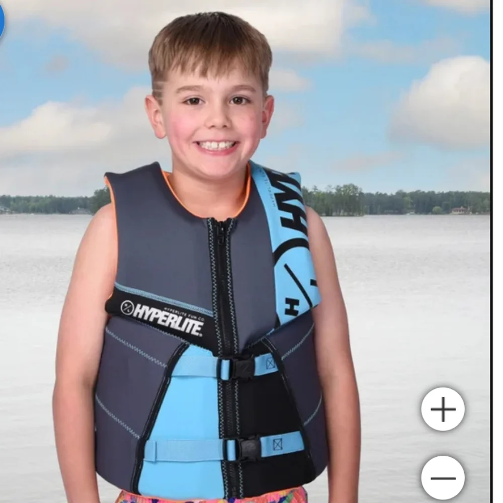 Hyperlite youth Life Vest Kids Large 55lbs to 88 lbs camouflage